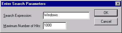 Figure 3: The query entry dialogue box